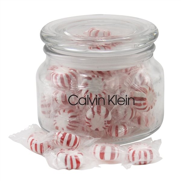 3 1/4 Round Glass Jar with Starlight Peppermints