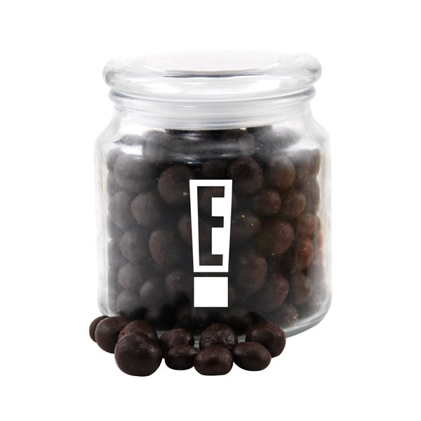 3 3/4 Round Glass Jar with Chocolate Espresso Beans