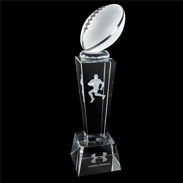 3- D Crystal Sports Trophy - Football