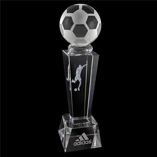 3- D Crystal Sports Trophy - Soccer