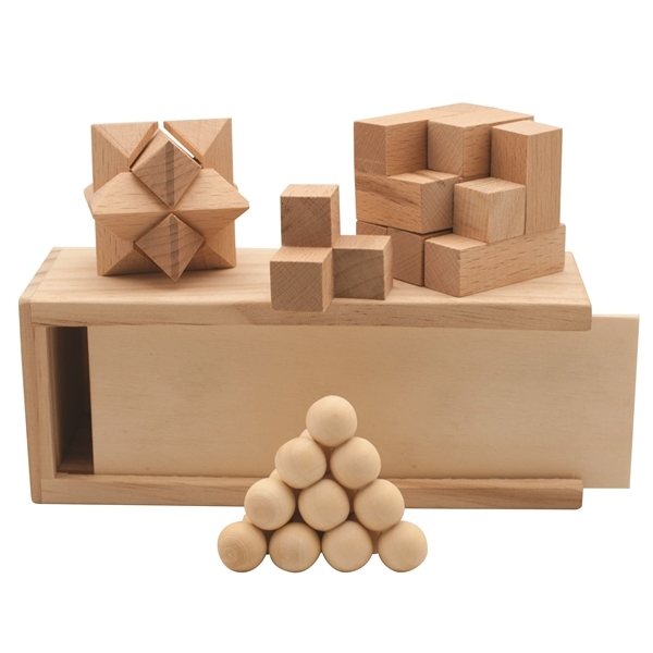3- in -1 Wooden Puzzle Boxed Set