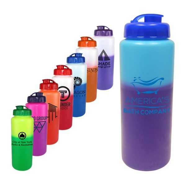 Custom Mood Color Change Cycle Water Bottle 20oz with Flip Top Cap