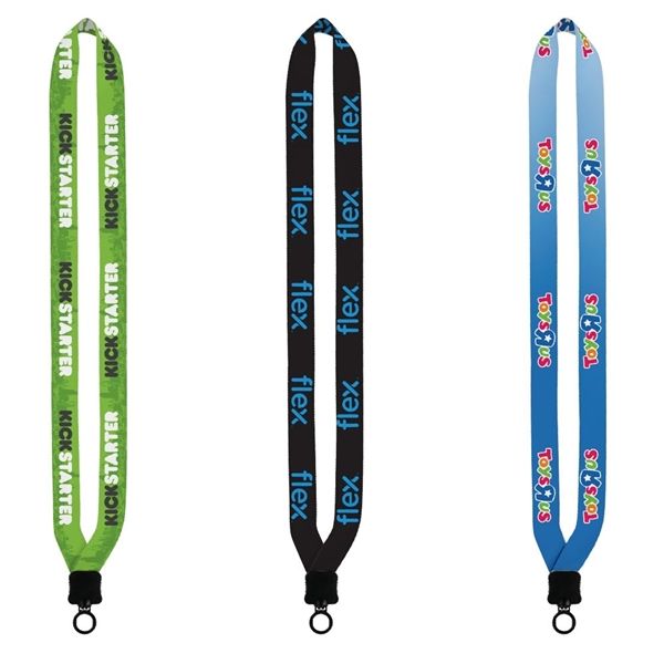 3/4 Dye - Sublimated Lanyard with Plastic Clamshell and Plastic O - Ring