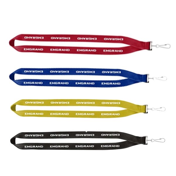 3/4 Economy Polyester Lanyard with Sewn Silver Tone Swivel Snap Hook
