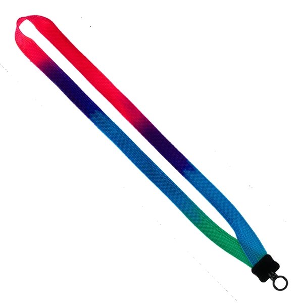 3/4 Tie Dye Lanyard with Plastic Clamshell O - Ring