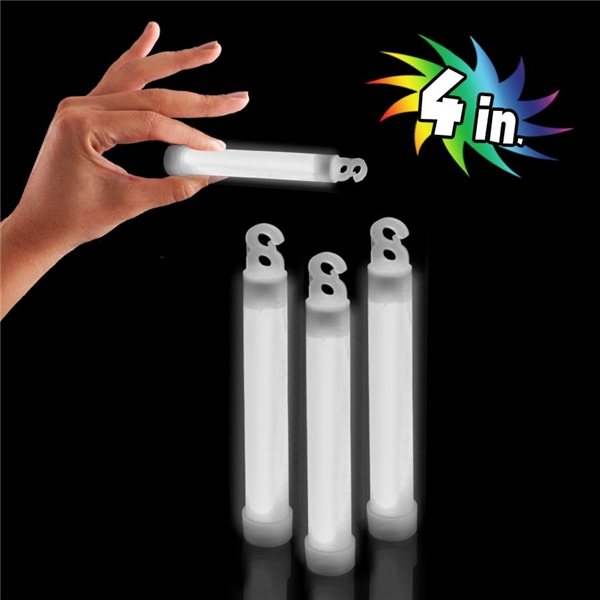 4 Premium White Glow Sticks