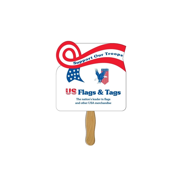 Horizontal Ribbon Hand Fan Full Color (2 Sides) - Paper Products