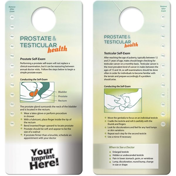 Prostate Hanger Promotional Hang Tag - Prostate & Testicular Self-Exam
