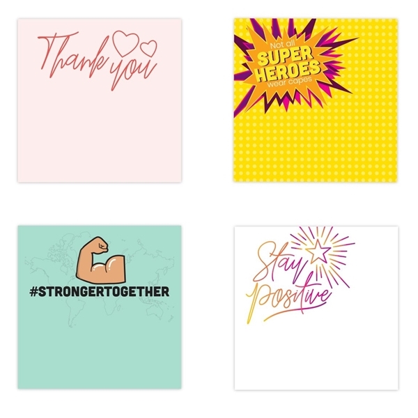 aerial view a group of custom sticky note pads, image 2 of 2