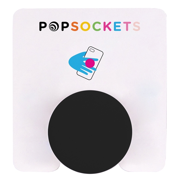 aerial view a black/black popsockets popgrip plastic phone stand, image 2 of 4