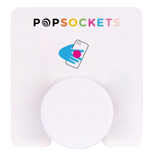 aerial view a white/light gray popsockets popgrip plastic phone stand, image 2 of 4