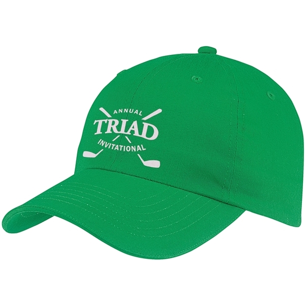aerial view a green traditional 6- panel front runner cap, image 2 of 4