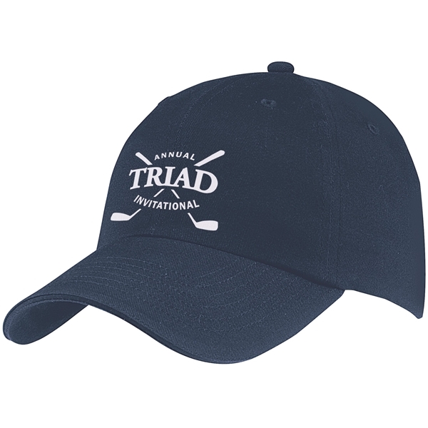 aerial view a navy traditional 6- panel front runner cap, image 2 of 3