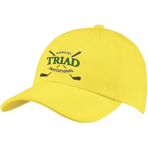 aerial view a yellow traditional 6- panel front runner cap, image 2 of 4