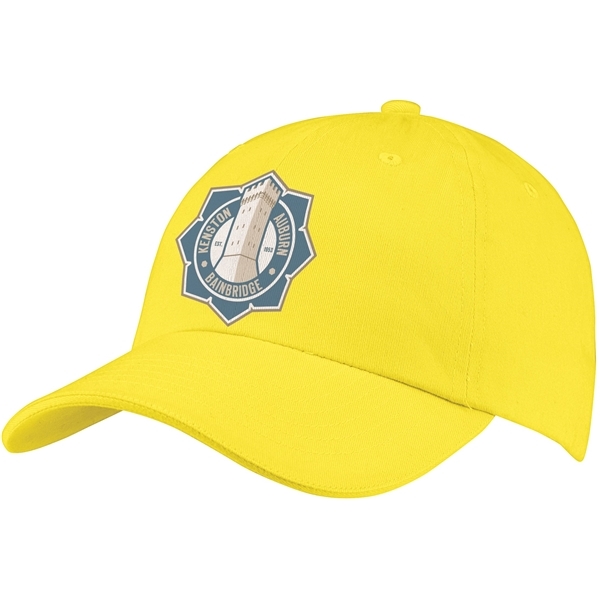 aerial view a yellow traditional 6- panel front runner cap, image 3 of 4