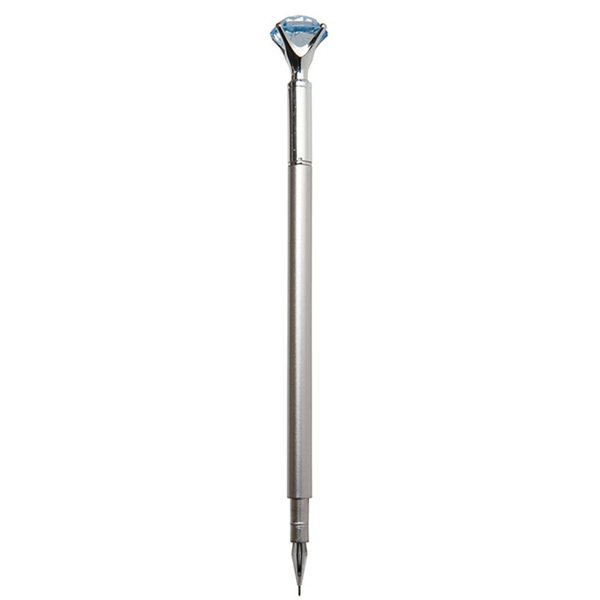 aerial view a silver diamond top gel pen, image 3 of 4