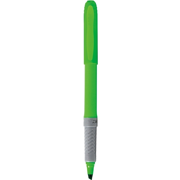 aerial view a green bic brite liner highlighter with grip, image 2 of 2
