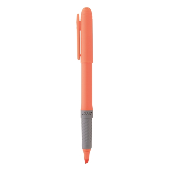 aerial view a orange bic brite liner highlighter with grip, image 2 of 3