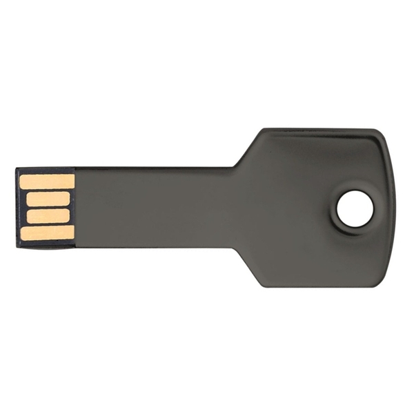 aerial view a black c berwyn key shape usb flash drive, image 2 of 4