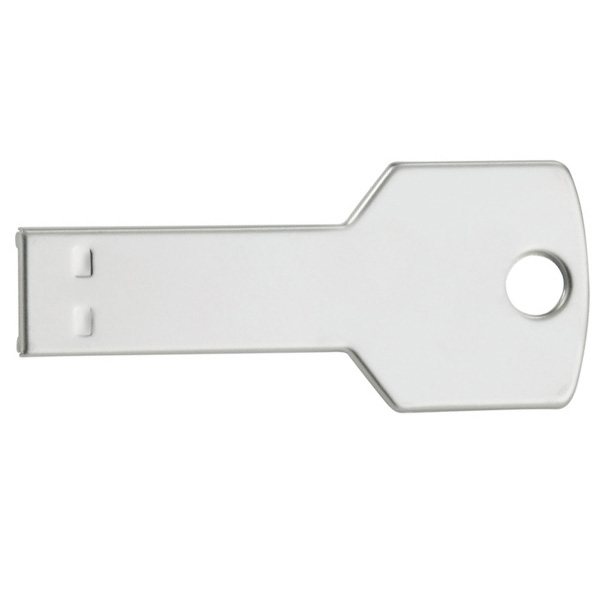 aerial view a pms 877c berwyn key shape usb flash drive, image 2 of 7