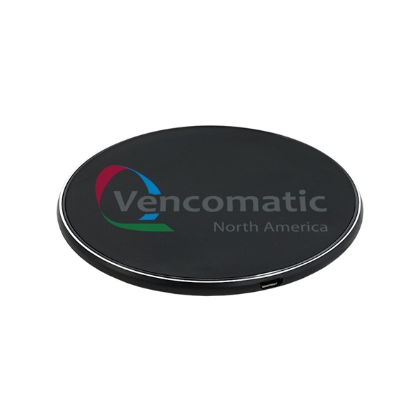 aerial view a pms black c mchenry ambient light 10w qi wireless charger, image 2 of 4