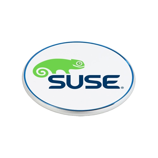 aerial view a pms white c mchenry ambient light 10w qi wireless charger, image 3 of 6