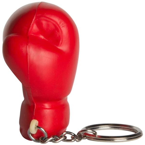 aerial view a red boxing glove stress reliever keyring, image 3 of 4