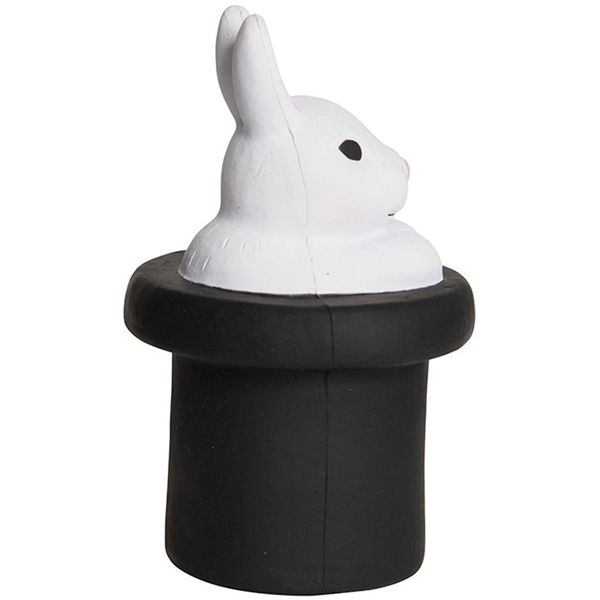 aerial view a white magic white rabbit in top hat stress reliever, image 5 of 7