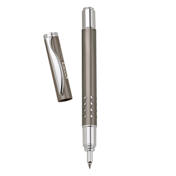 aerial view a gunmetal lidon rollerball pen, image 2 of 2