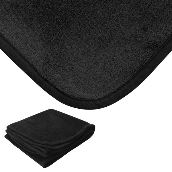 aerial view a black brookshire micro - plush blanket, image 3 of 5