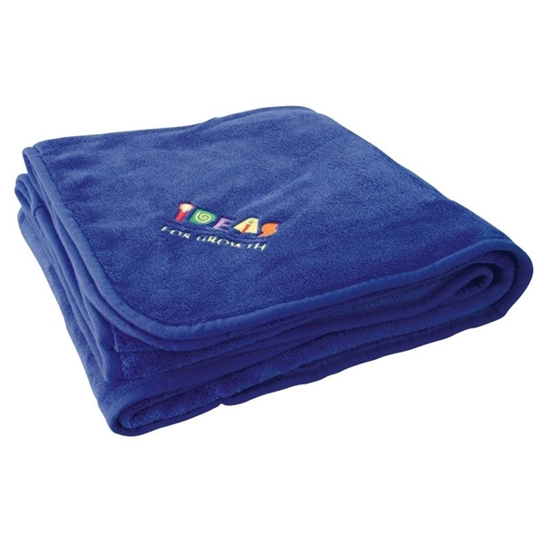aerial view a blue brookshire micro - plush blanket, image 5 of 6