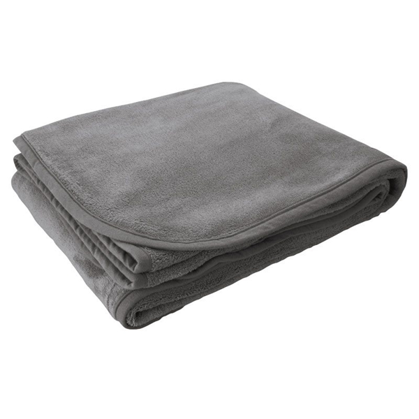 aerial view a charcoal brookshire micro - plush blanket, image 5 of 6