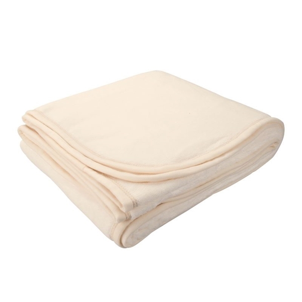 aerial view a cream brookshire micro - plush blanket, image 4 of 8