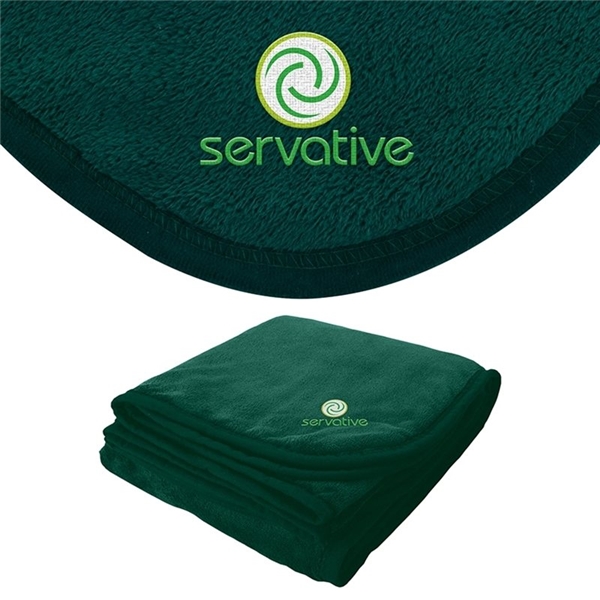 aerial view a green brookshire micro - plush blanket, image 2 of 5