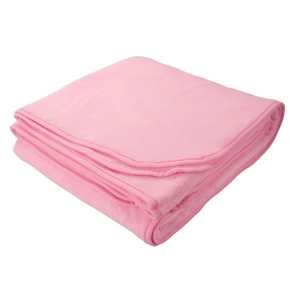 aerial view a pink brookshire micro - plush blanket, image 3 of 4