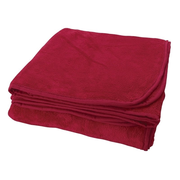 aerial view a red brookshire micro - plush blanket, image 5 of 5