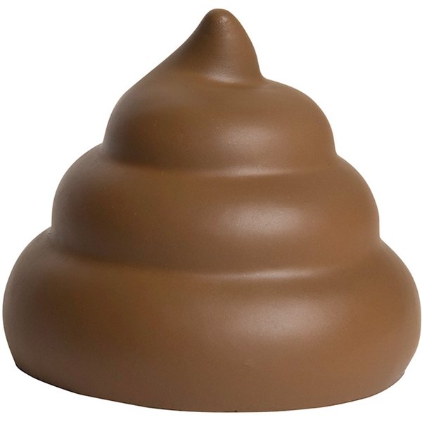 aerial view a brown poo emoji squishy stress reliever, image 3 of 5