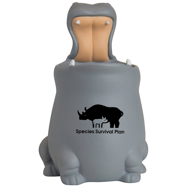 aerial view a gray gray hippo pen holder, image 2 of 5