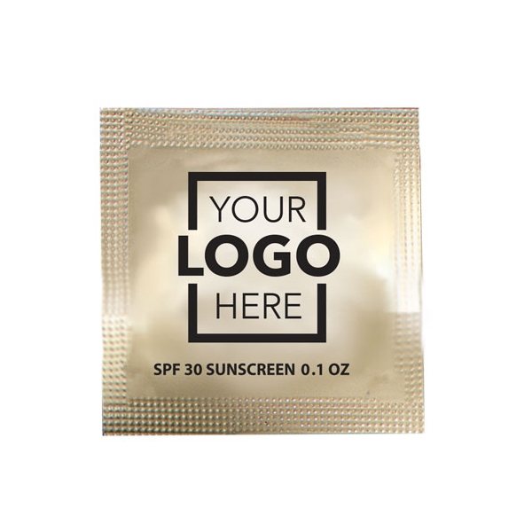 aerial view a gold small sunscreen packets spf30 (usa made), image 2 of 2