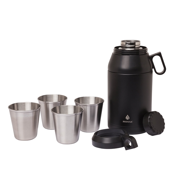aerial view a black manna(tm) 64 oz stack growler, image 4 of 7