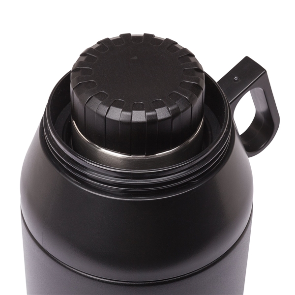 aerial view a black manna(tm) 64 oz stack growler, image 7 of 7