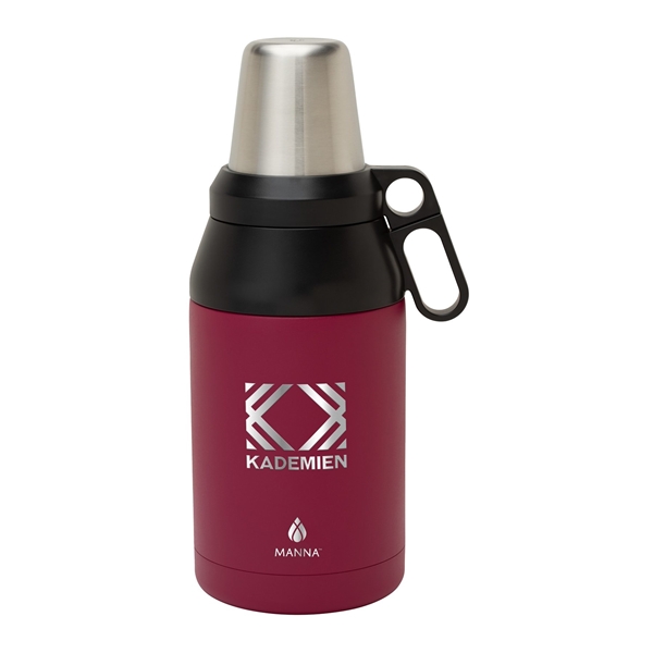 aerial view a burgundy manna(tm) 64 oz stack growler, image 2 of 3