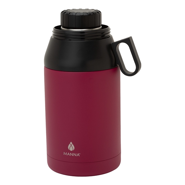 aerial view a burgundy manna(tm) 64 oz stack growler, image 3 of 3