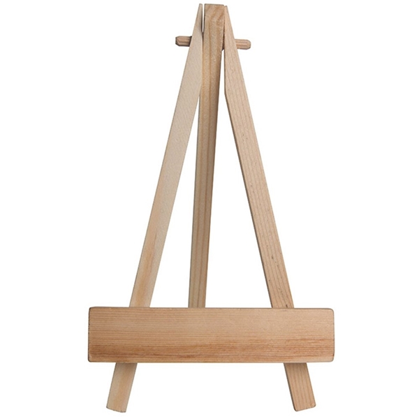 aerial view a natural wooden easel phone holder, image 2 of 4