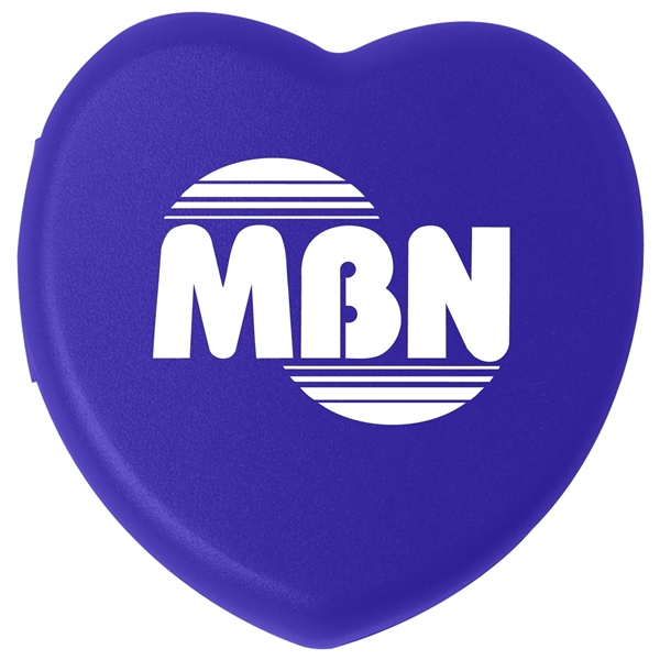 aerial view a blue heart shaped pill box, image 2 of 2