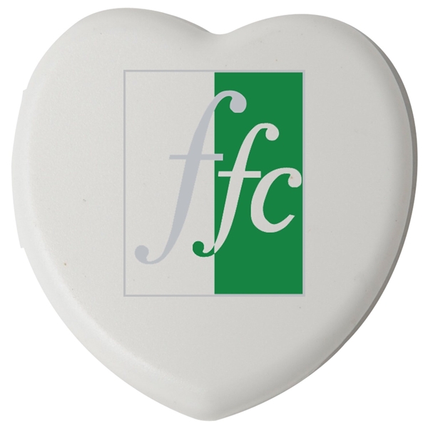 aerial view a white heart shaped pill box, image 2 of 2