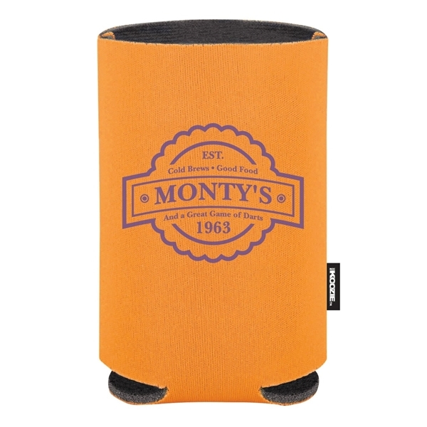 aerial view a bright orange koozie(r) collapsible can cooler, image 2 of 3