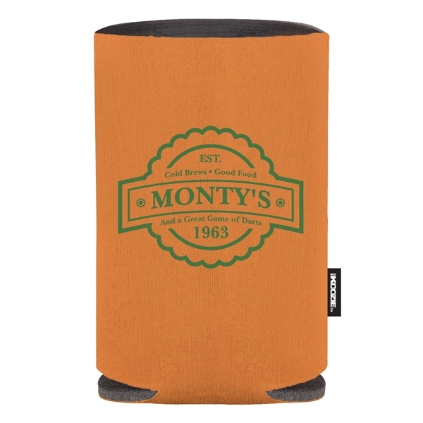 aerial view a burnt orange koozie(r) collapsible can cooler, image 2 of 4