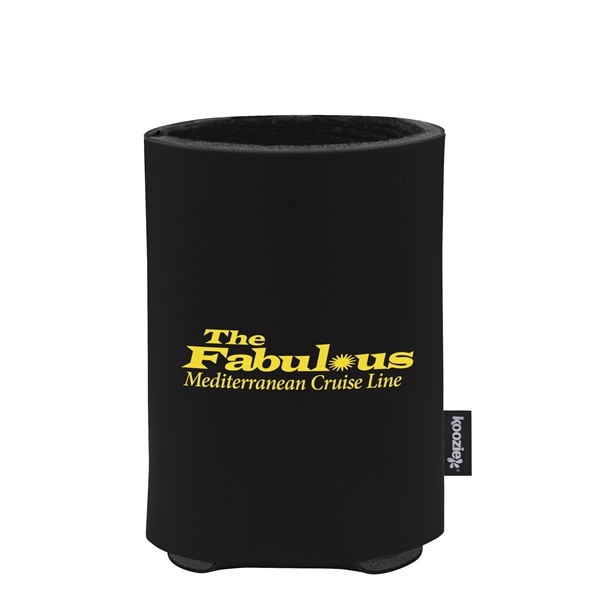 aerial view a black custom promotional deluxe collapsible koozie cup holder, image 2 of 4