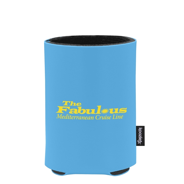 aerial view a carolina blue custom promotional deluxe collapsible koozie cup holder, image 2 of 4